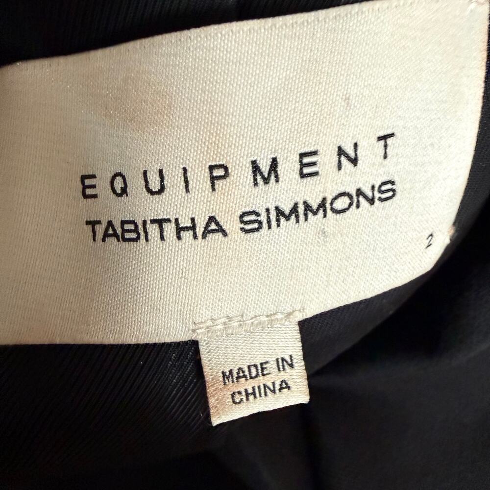 EQUIPMENT X TABITHA SIMMONS Bourlet Faille-Trimmed Cotton-Velvety Blazer Size 2 - Picture 10 of 11